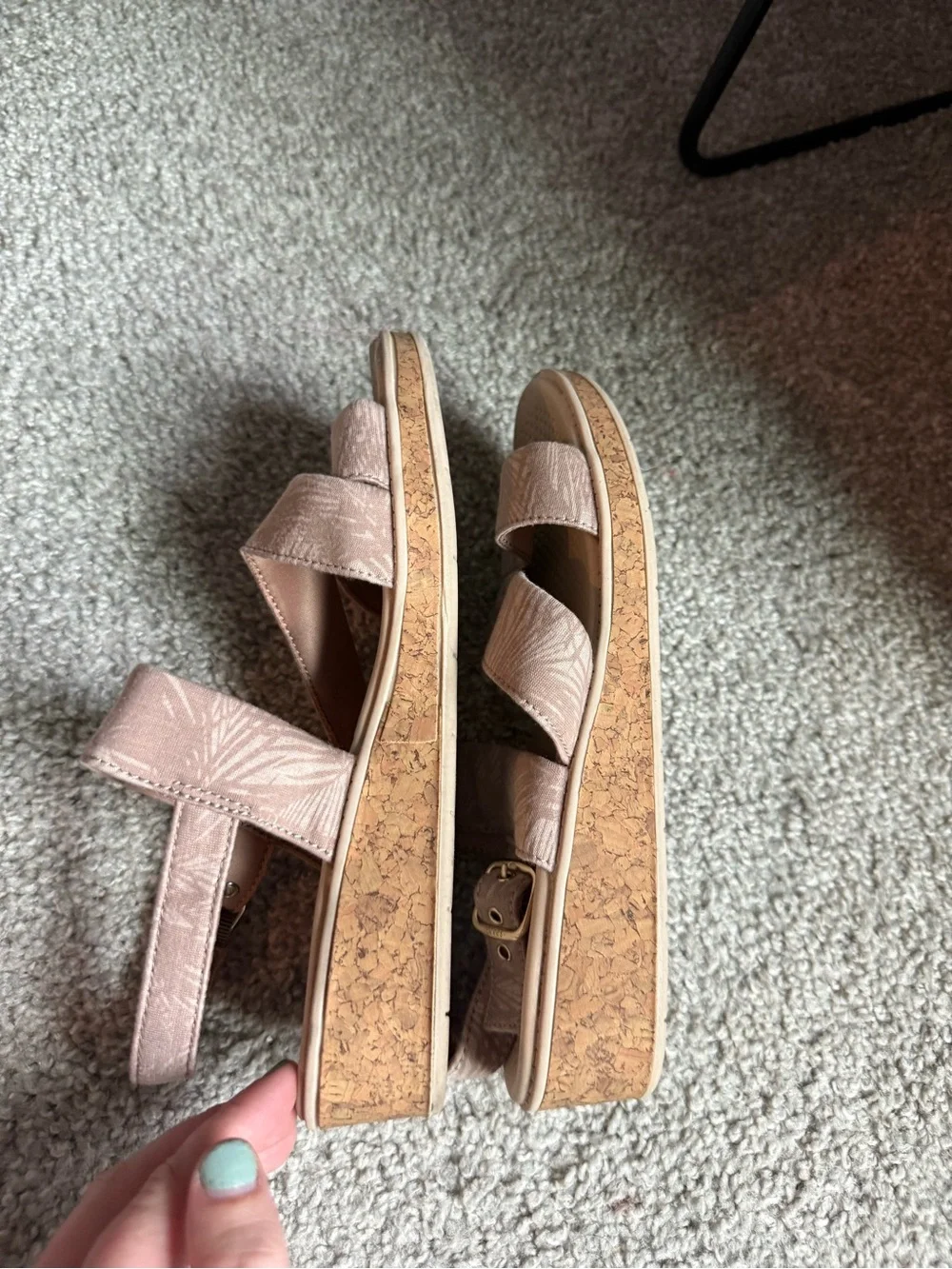 BZees Radiant Cork Wedge Strappy Sandal 7.5